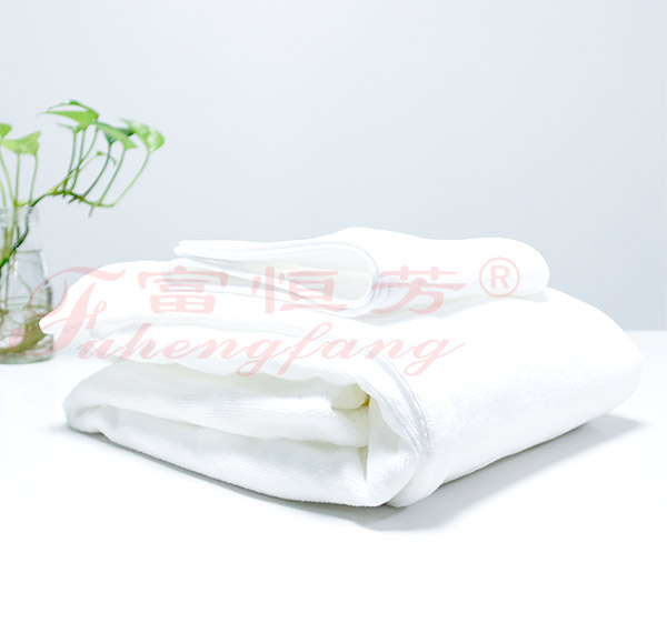 割绒魔术贴按扣白色浴裙包边发带包头巾套装